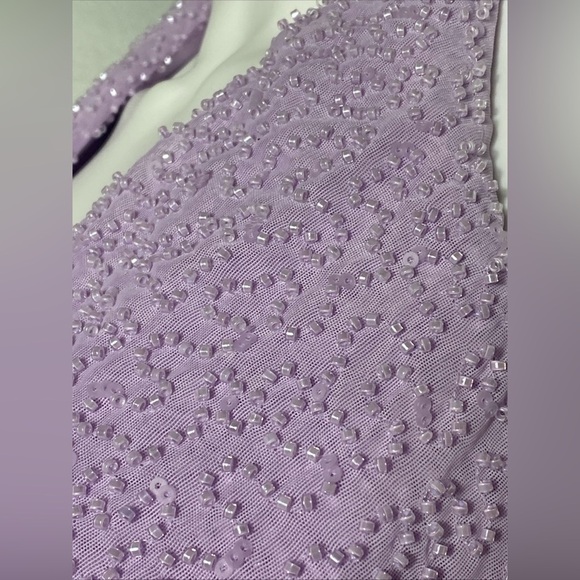Oh Polly Venice Embellished Plunge Halter Neck Midaxi Dress in Lilac Size 10 - Picture 8 of 16
